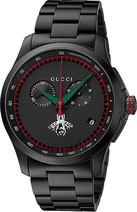 gucci black watch women|gucci black chronograph watch.